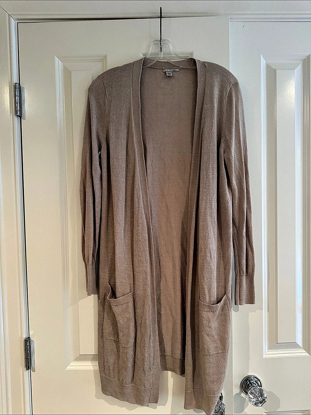 Halogen Open Front Longline Cardigan Brown Small